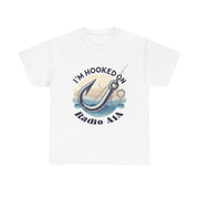 Hooked on Radio AIA Unisex Heavy Cotton Tee - Perfect for Fishing Enthusiasts & Radio Lovers